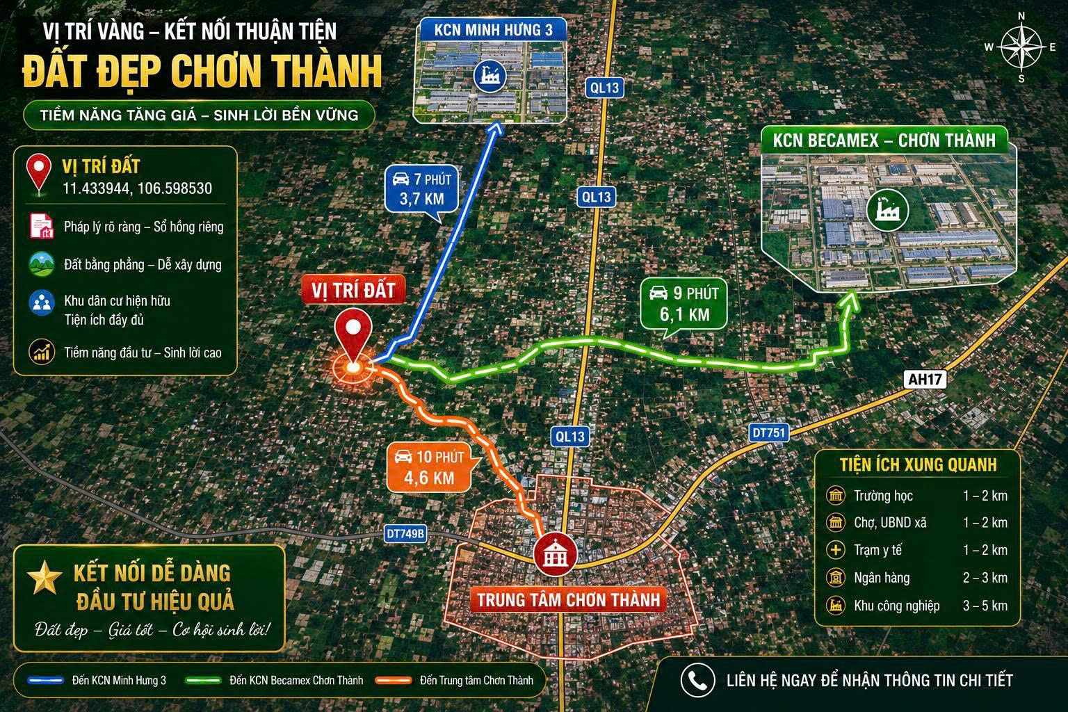 🚨🚨 CHỦ CẦN BÁN GẤP 380m² NGAY TRUNG TÂM CHƠN THÀNH – GIÁ CHỈ HƠN 300 TRIỆU! 🚨