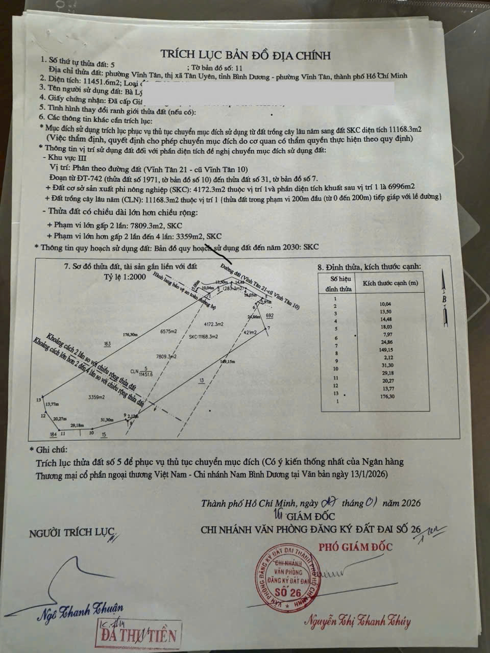 CHÍNH CHỦ BÁN ĐẤT SXKD – ĐỐI DIỆN VSIP 2, TÂN UYÊN, BÌNH DƯƠNG