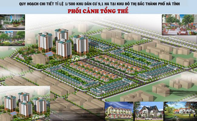 Phối cảnh dự án Khu đô thị Bắc Hà Tĩnh dự án khu đô thị bắc hà tĩnh