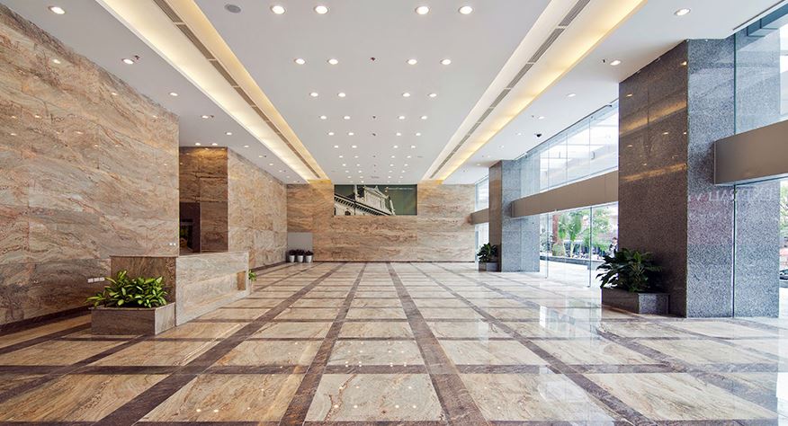 Vật liệu được dùng chính trong tòa nhà: granite thiên nhiên & đá marble nội khu dự án vcci