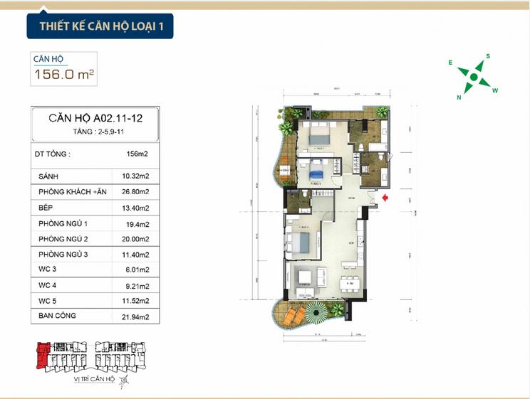 Thiết kế căn hộ A01, A12