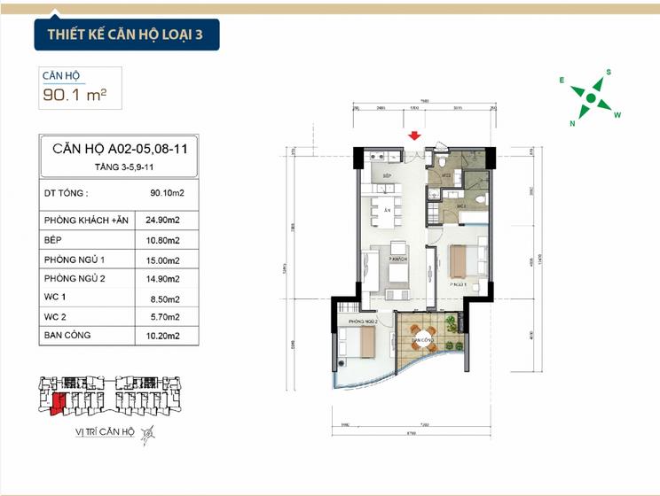 Thiết kế căn hộ A02-05, A08-11
