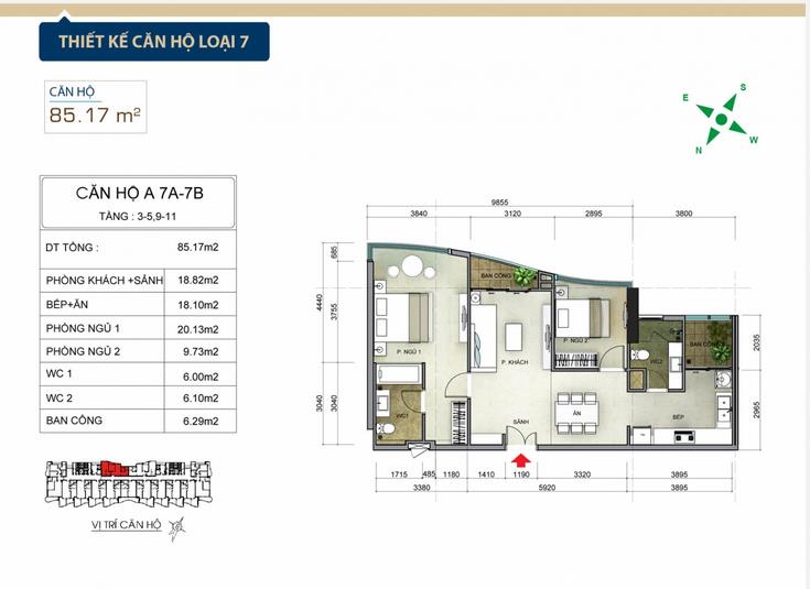 Thiết kế căn hộ A07A, A07B
