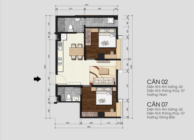 Thiết kế căn hộ 02-07