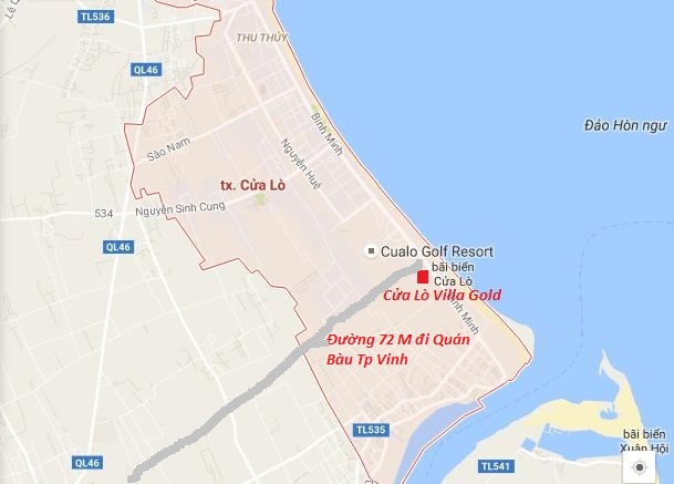 Vị trí khu biệt thự cao cấp Villa Gold Cửa Lò khu biệt thự cao cấp Villa Gold Cửa Lò
