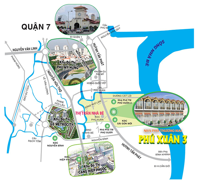 Vị trí dự án Phú Xuân 3 phú xuân 3
