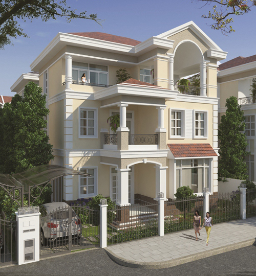 Phối cảnh biệt thự trong dự án Nam Thông 3 nam thông 3