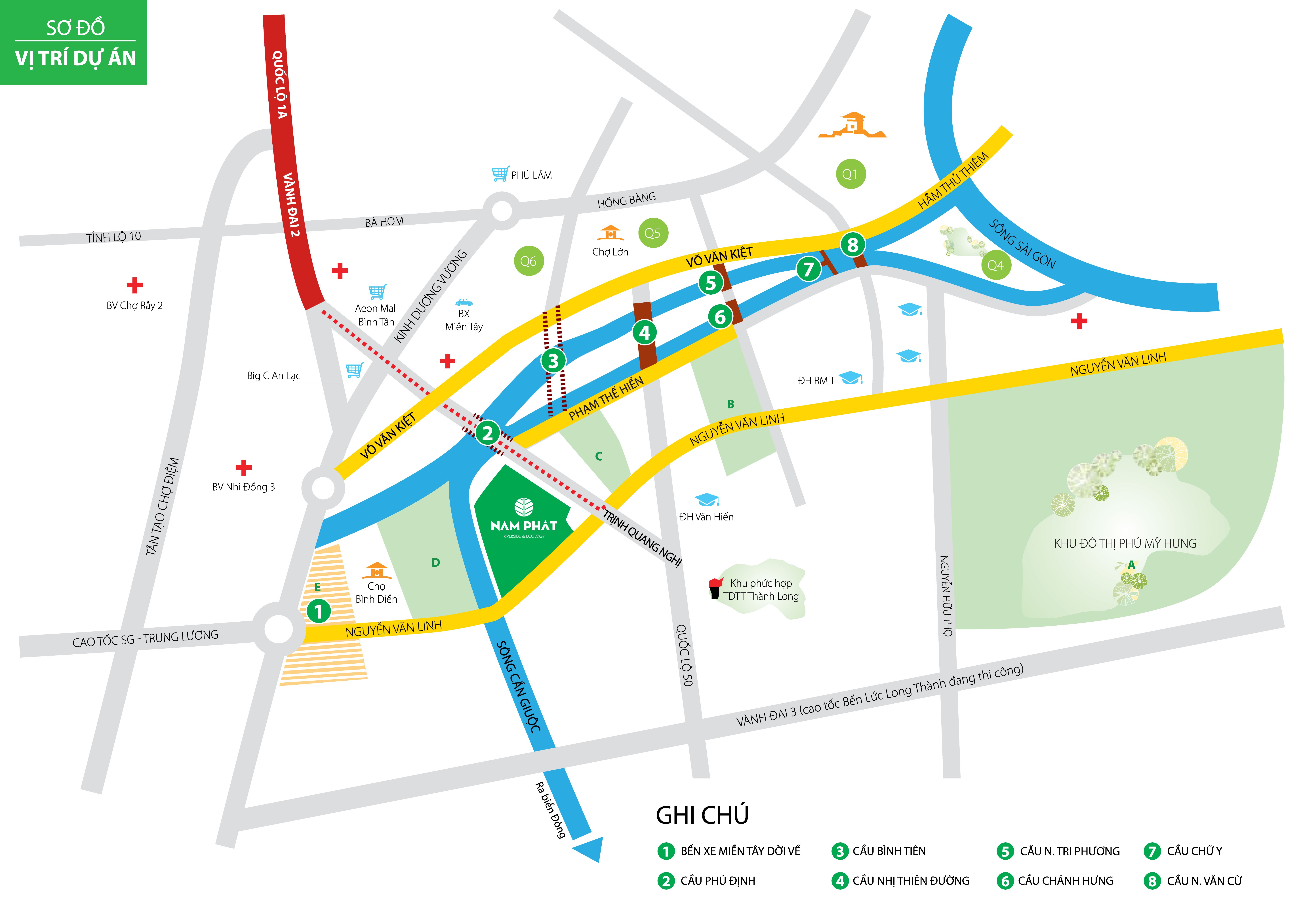 Vị trí dự án Nam Phát Riverside