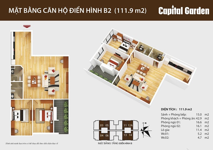 Thiết kế căn hộ B2