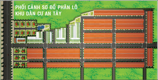 Tổng quan của Khu dân cư An Tây | ảnh 1 Phối cảnh phân lô dự án Tổng quan của Khu dân cư An Tây | ảnh 1