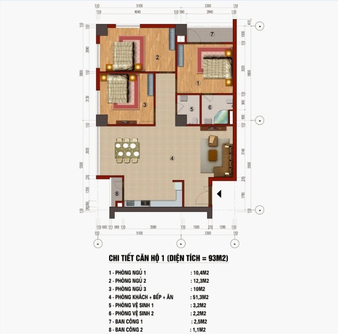 Thiết kế căn hộ 01-02-07-08-14-15