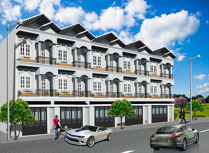 Phối cảnh mặt tiền của dự án phú xuân 2