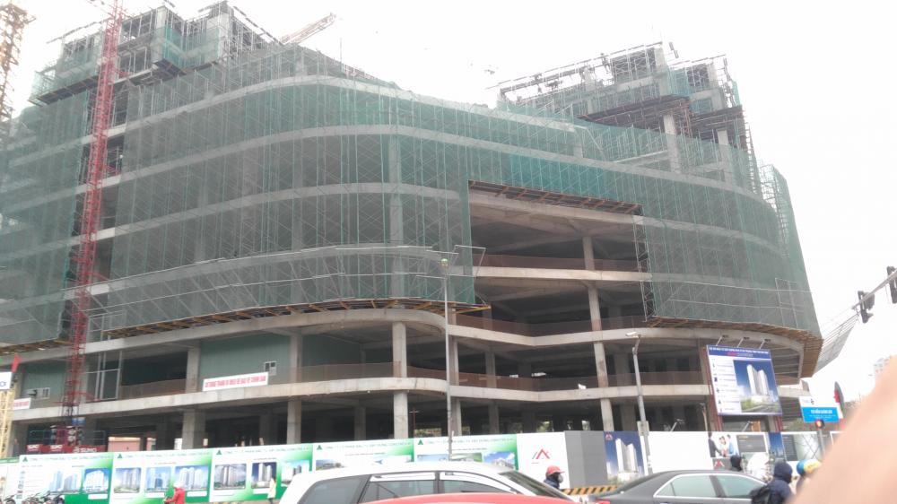 Dự án đã hoàn thiện 7 tầng thương mại, đang thi công các tầng căn hộ đầu tiên
