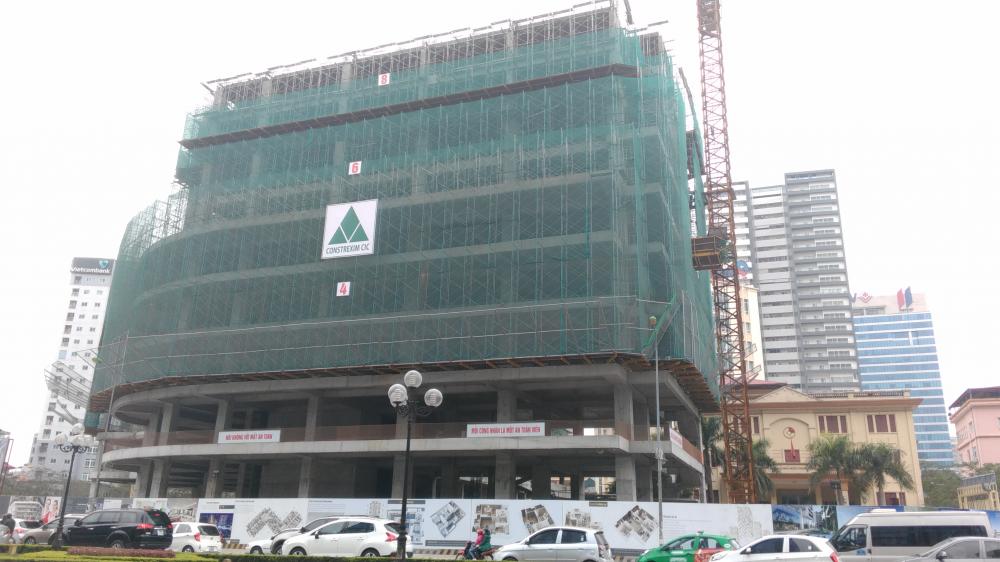 Dự án đã hoàn thiện 7 tầng thương mại, đang thi công các tầng căn hộ đầu tiên