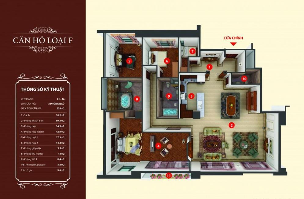 Thiết kế căn hộ F
