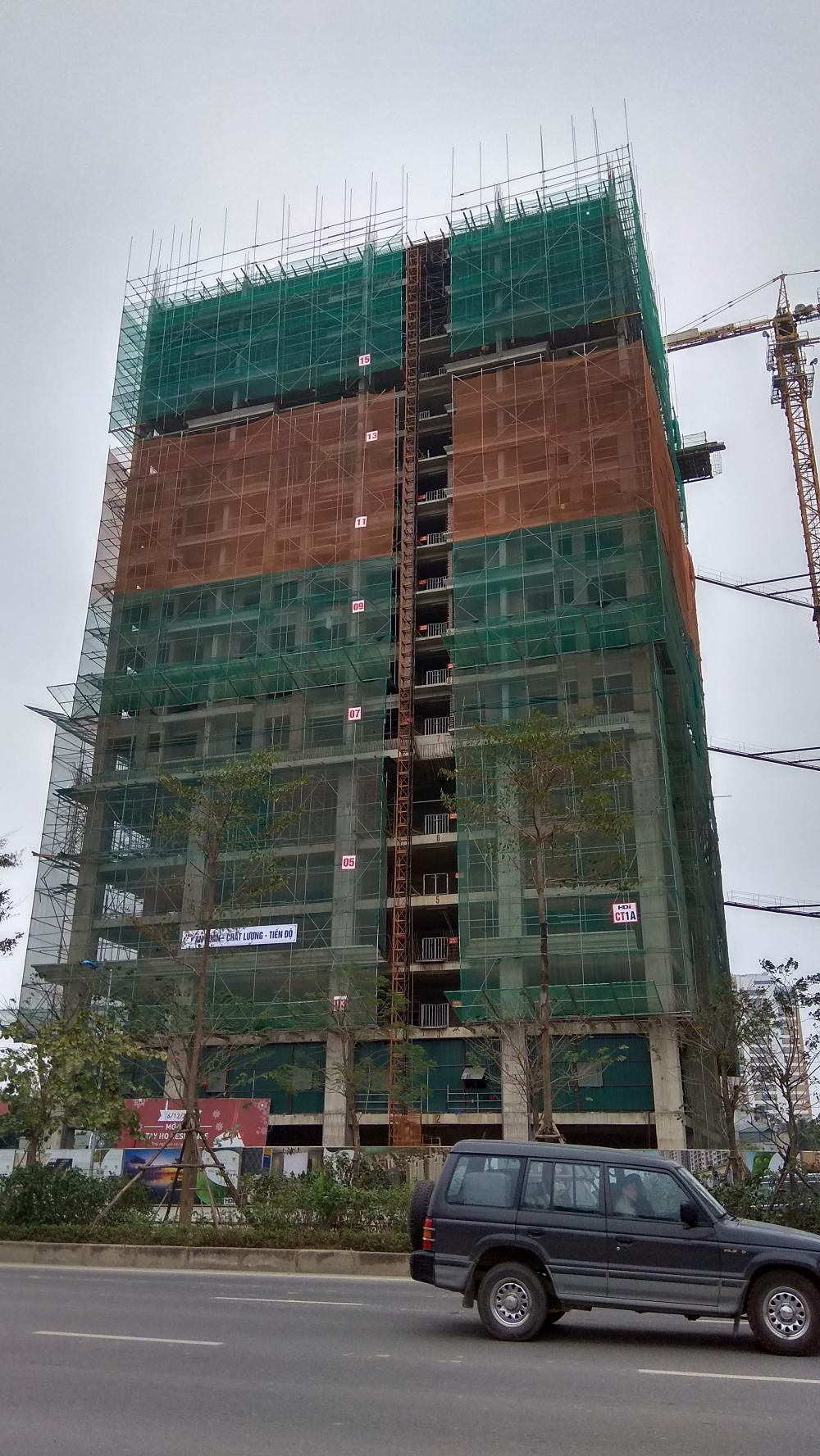 Dự án đang thi công tới mặt sàn tầng 16 và tầng 19