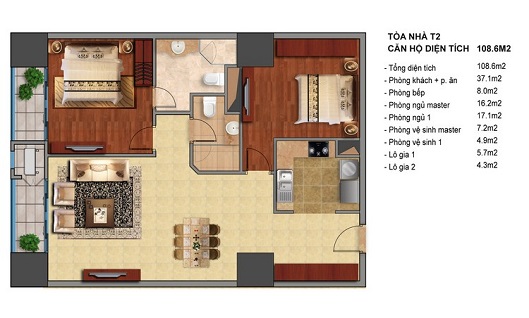 Thiết kế căn hộ T2-01, T2-18