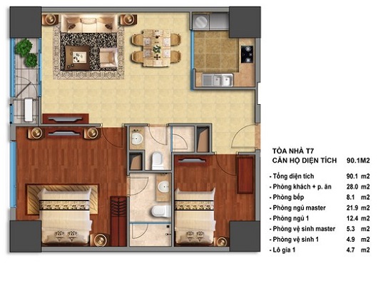 Thiết kế căn hộ T7-01, T7-16
