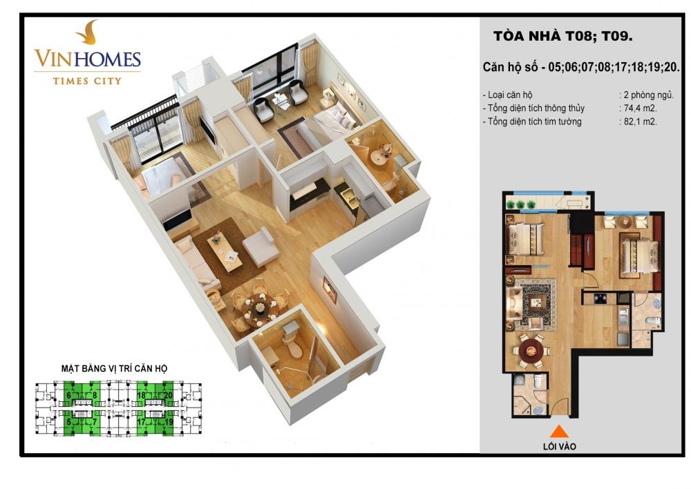 Thiết kế căn hộ 05, 06, 07, 08, 17, 18, 19, 20