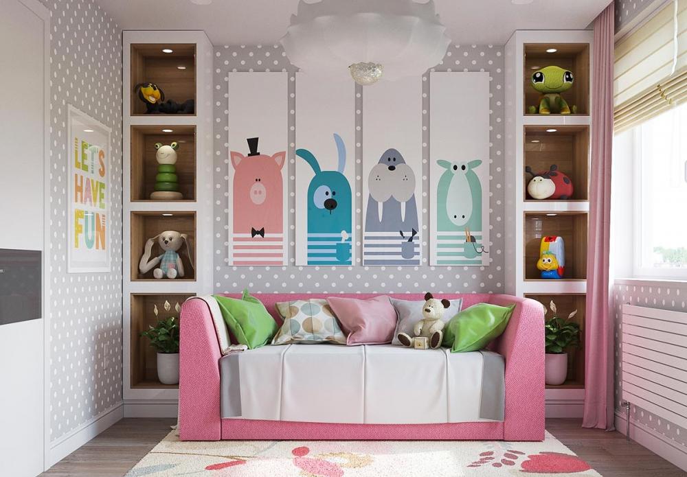 Bạn có thể trang trí phòng bằng những tấm decal hình động vật ngộ nghĩnh Những mẫu phòng ngủ vô cùng dễ thương dành cho bé gái